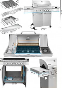 Yoer SteakMaster GG01S Grill ogrodowy gazowy 17.2 kW 49 cm x 36 cm 13