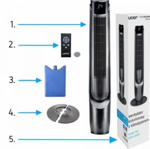 Termowentylator Yoer Cichy WENTYLATOR Kolumnowy KLIMATYZER Przenośny KLIMATYZATOR Jonizacja NATURALNY WIATR + Pilot+WiFi - YOER Cascado TFC06G 15