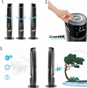 Termowentylator Yoer Cichy WENTYLATOR Kolumnowy KLIMATYZER Przenośny KLIMATYZATOR Jonizacja NATURALNY WIATR + Pilot+WiFi - YOER Cascado TFC06G 10