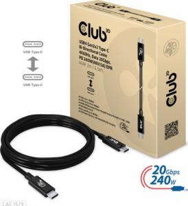 Kabel USB Club 3D USB-C - USB-C 2 m Czarny (CAC-1575) 5
