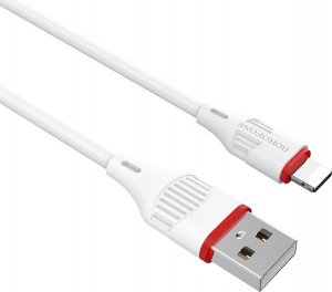 Kabel USB Borofone USB-A - Lightning 1 m Biały (KABAV1252) 3