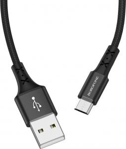 Kabel USB Borofone USB-A - microUSB 1 m Czarny (KABAV1104) 1