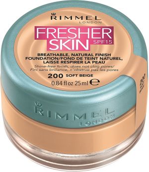 Rimmel  Fresher Skin Foundation SPF15 200 Soft Beige 25ml 1