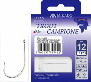 Mikado Przypony wiązane Mikado Trout Campione nr 12 NI / żyłka: 0.16mm/75cm 10szt. 1