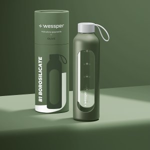 Wessper Butelka motywacyjna 1 litr - oliwkowa 3