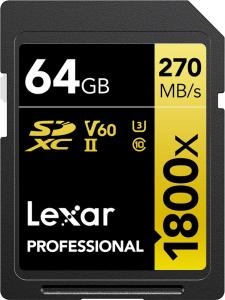 Karta Lexar Professional 1800x SDXC 64 GB Class 10 UHS-II/U3 V60 (LSD1800064G-BNNNG) 1
