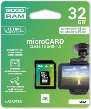 Karta GoodRam microSDHC 32GB Class 10 + adapter 95/90MB/s 4k DEDICATED - M3AA-0320R11-DD - M3AA-0320R11-DD 1