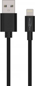 Kabel USB Ansmann USB-A - Lightning 1 m Czarny (1700-0131) 2