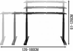 Nordhold Stelaż do biurka z elektrycznie regulowaną wysokością Nordhold ED1800-BK - czarny 7