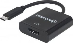 Adapter USB Manhattan USB-C DisplayPort, 0.21m, Czarny (152020) 1