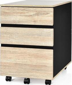 Costway Mobilna szafka na dokumenty z 3 szufladami do biura 39 x 53 x 58 cm 1