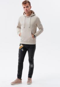 Ombre Bluza męska z kapturem B1147 - jasnoszara XXL 3