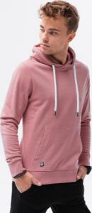 Ombre Bluza męska z kapturem B1147 - różowa S 1