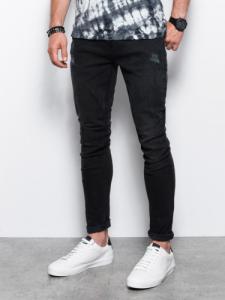 Ombre Spodnie męskie jeansowe SKINNY FIT - czarne P1060 L 1
