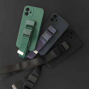 Hurtel Rope Case silikonowe etui ze smyczą torebka smycz pasek do Samsung Galaxy S22 Ultra czarny 7