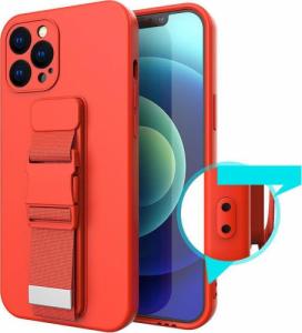 Hurtel Rope Case silikonowe etui ze smyczą torebka smycz pasek do Xiaomi Redmi 10 różowy 13