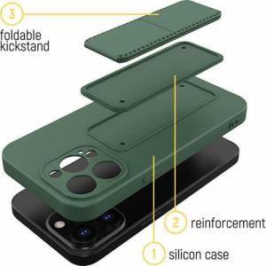 Wozinsky Wozinsky Kickstand Case silikonowe etui z podstawką etui Xiaomi Redmi 10 granatowe 3