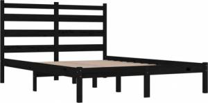 vidaXL vidaXL Rama łóżka, czarna, lite drewno sosnowe, 200 x 200 cm 4