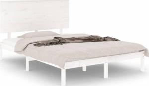 vidaXL Rama łóżka, biała, lite drewno sosnowe, 140x200 cm 2