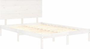 vidaXL Rama łóżka, biała, lite drewno sosnowe, 140x200 cm 4
