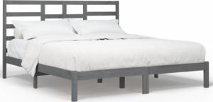 vidaXL vidaXL Rama łóżka, szara, lite drewno, 200 x 200 cm 2