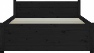 vidaXL vidaXL Rama łóżka, czarna, lite drewno, 90 x 200 cm 5