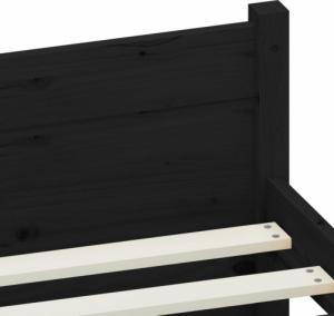 vidaXL vidaXL Rama łóżka, czarna, lite drewno, 90 x 200 cm 7