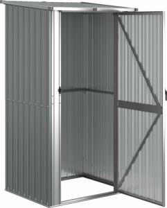 vidaXL vidaXL Szopa ogrodowa, szara, 118,5x97x209,5 cm, stal galwanizowana 3