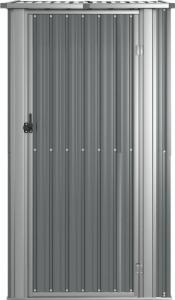 vidaXL vidaXL Szopa ogrodowa, szara, 118,5x97x209,5 cm, stal galwanizowana 4