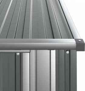 vidaXL vidaXL Szopa ogrodowa, szara, 118,5x97x209,5 cm, stal galwanizowana 7