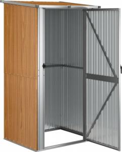 vidaXL vidaXL Szopa ogrodowa, brązowa, 118,5x97x209,5 cm, stal galwanizowana 3