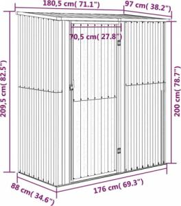 vidaXL vidaXL Szopa ogrodowa na rowery, zielona, 180,5x97x209,5 cm, stal 8