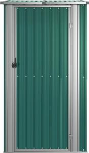 vidaXL vidaXL Szopa ogrodowa, zielona, 118,5x97x209,5 cm, stal galwanizowana 4