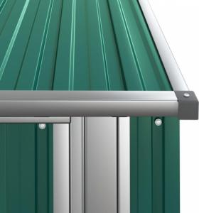 vidaXL vidaXL Szopa ogrodowa, zielona, 118,5x97x209,5 cm, stal galwanizowana 7