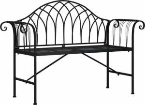 vidaXL vidaXL Ławka ogrodowa dla 2 osób, 128 cm, czarna, stalowa 2