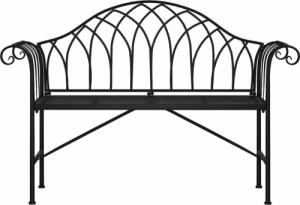 vidaXL vidaXL Ławka ogrodowa dla 2 osób, 128 cm, czarna, stalowa 3