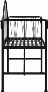 vidaXL vidaXL Ławka ogrodowa dla 2 osób, 128 cm, czarna, stalowa 4