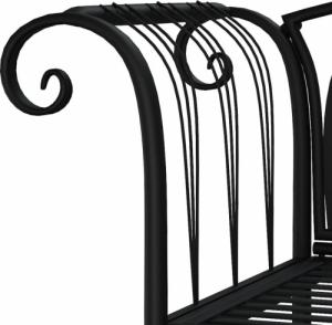 vidaXL vidaXL Ławka ogrodowa dla 2 osób, 128 cm, czarna, stalowa 5