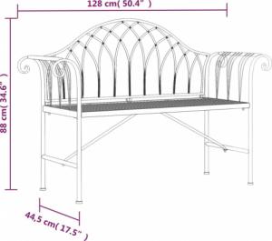 vidaXL vidaXL Ławka ogrodowa dla 2 osób, 128 cm, czarna, stalowa 6