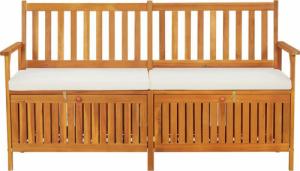 vidaXL Ławka ze schowkiem i poduszką, 170 cm, drewno akacjowe 2