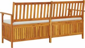 vidaXL Ławka ze schowkiem i poduszką, 170 cm, drewno akacjowe 4