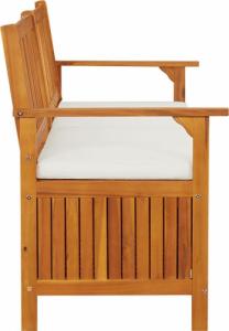 vidaXL Ławka ze schowkiem i poduszką, 170 cm, drewno akacjowe 5