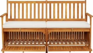 vidaXL Ławka ze schowkiem i poduszką, 148 cm, drewno akacjowe 3