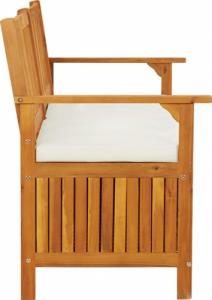 vidaXL Ławka ze schowkiem i poduszką, 148 cm, drewno akacjowe 6