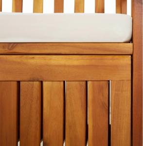 vidaXL Ławka ze schowkiem i poduszką, 148 cm, drewno akacjowe 7