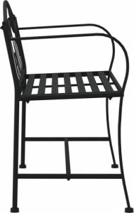 vidaXL vidaXL Ławka ogrodowa dla 2 osób, 104 cm, czarna, stalowa 4