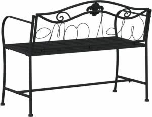 vidaXL vidaXL Ławka ogrodowa dla 2 osób, 104 cm, czarna, stalowa 5