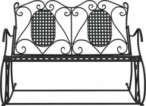 vidaXL vidaXL 2-osobowa ławka ogrodowa na biegunach, 113 cm, czarna, stalowa 3