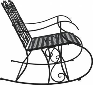 vidaXL vidaXL 2-osobowa ławka ogrodowa na biegunach, 113 cm, czarna, stalowa 4