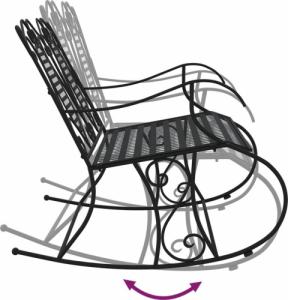 vidaXL vidaXL 2-osobowa ławka ogrodowa na biegunach, 113 cm, czarna, stalowa 6